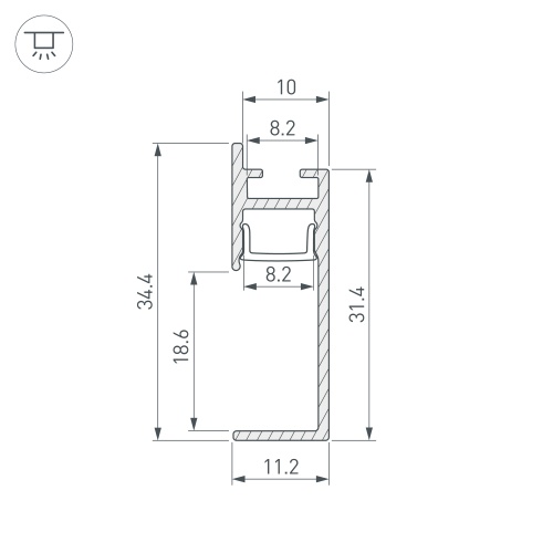 Профиль PLINTUS-H35-F-2000 BLACK (Arlight, Алюминий)