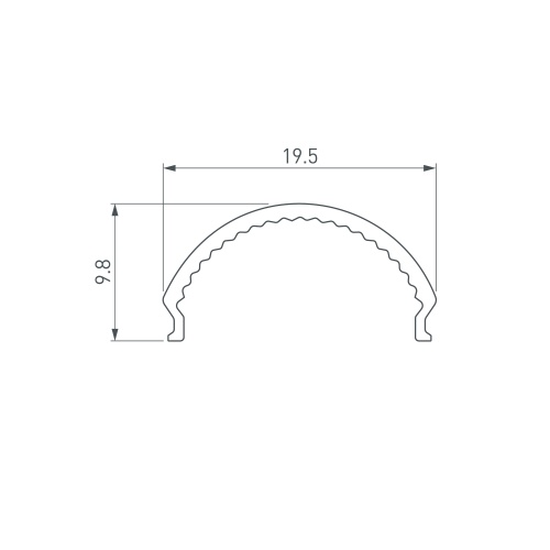 Экран ARH-WIDE-B-H20-2000 Round Frost-PM (Arlight, Пластик)