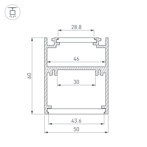 Профиль SL-ARC-5060-D1500-A45 BLACK (дуга 1 из 8) (Arlight, Алюминий)