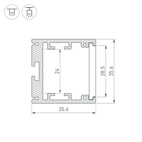 Профиль SL-ARC-3535-D1500-N90 WHITE (1180мм, дуга 1 из 4) (Arlight, Алюминий)