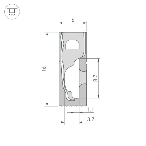 Силиконовый профиль WPH-FLEX-0616-SIDE-S9-5m BLACK (Arlight, Силикон)