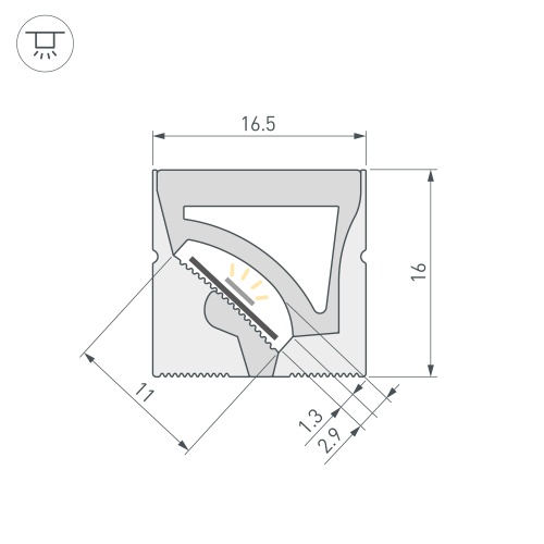 Силиконовый профиль WPH-FLEX-1616-TWIST-S11-20m WHITE (Arlight, Силикон)