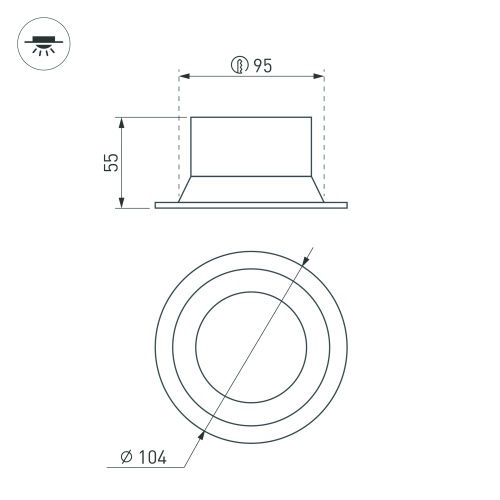 Светильник MS-BREEZE-BUILT-R104-12W Day4000 (BK, 85 deg, 230V) (Arlight, IP20 Металл, 5 лет)