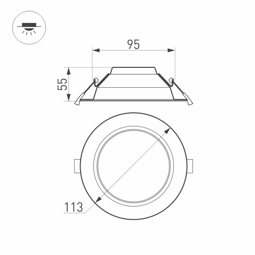 Светильник IM-CYCLONE-R115-10W White6000 (WH, 90 deg) (Arlight, IP40 Металл, 3 года)
