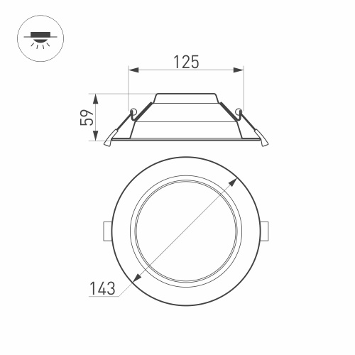 Светильник IM-CYCLONE-R145-14W Warm3000 (WH, 90 deg) (Arlight, IP40 Металл, 3 года)