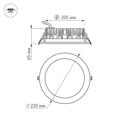 Светодиодный светильник LTD-220WH-FROST-30W Day White 110deg (Arlight, IP44 Металл, 3 года)