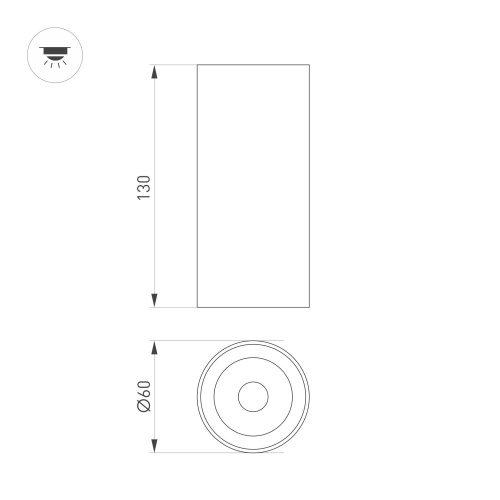 Светильник SP-GABI-SURFACE-R60-12W Day4000 (WH, 36 deg, 230V) (Arlight, IP40 Металл, 5 лет)