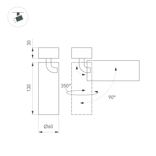 Светильник SP-GABI-SURFACE-FLAP-R60-12W Day4000 (WH, 36 deg, 230V) (Arlight, IP40 Металл, 5 лет)