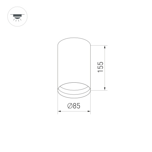 Светильник накладной SP-POLO-R85-1-15W Warm White 40deg (White, White Ring) (Arlight, IP20 Металл, 3 года)