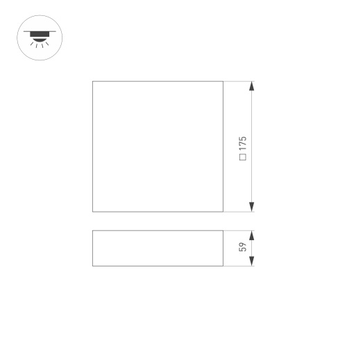 Светильник SP-QUADRO-S175x175-16W Day4000 (WH, 120 deg, 230V) (Arlight, IP40 Металл, 3 года)