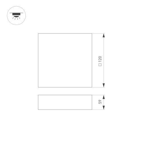 Светильник SP-QUADRO-S120x120-13W Warm3000 (BK, 120 deg, 230V) (Arlight, IP40 Металл, 3 года)
