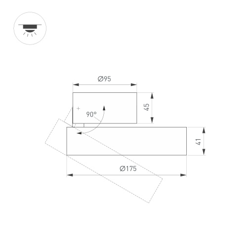 Светильник SP-RONDO-FLAP-R175-16W Day4000 (BK, 110 deg) (Arlight, IP40 Металл, 3 года)