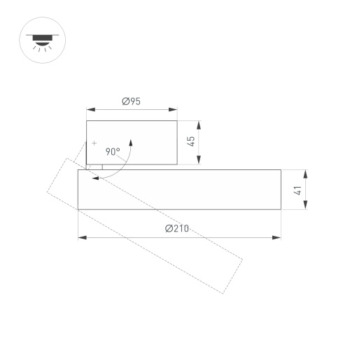 Светильник SP-RONDO-FLAP-R210-20W Day4000 (BK, 110 deg) (Arlight, IP40 Металл, 3 года)