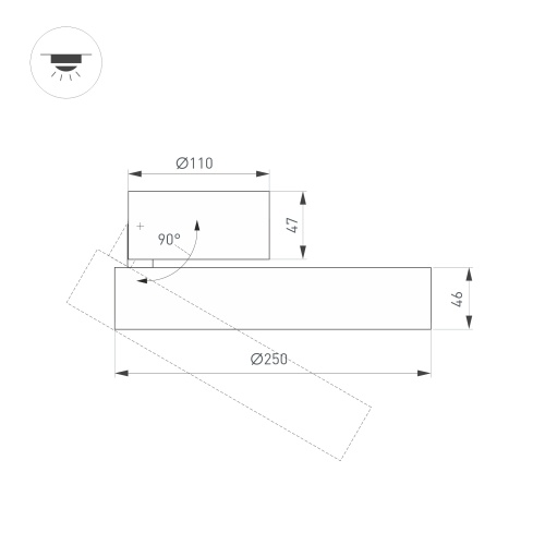 Светильник SP-RONDO-FLAP-R250-30W Day4000 (BK, 110 deg) (Arlight, IP40 Металл, 3 года)