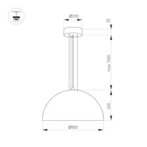 Светильник SP-RESTO-HANG-R800-88W Day4000 (BK, 100 deg, 230V) (Arlight, IP20 Металл, 3 года)