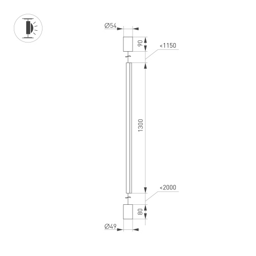 Светильник SP-TABOO-FLOOR-S1300-14W Day4000 (BK, 90 deg, 230V) (Arlight, IP20 Металл, 3 года)