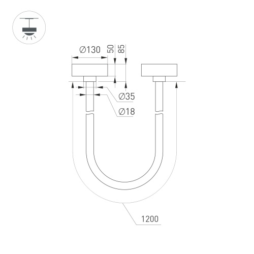 Светильник SP-TROPIC-SURFACE-R18-L1200-18W Warm3000 (GD, 360 deg, 230V) (Arlight, IP20 Пластик, 3 года)