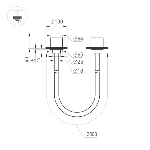 Светильник SP-TROPIC-BUILT-TRIMLESS-R18-L2500-36W Warm3000 (BK, 360 deg, 230V) (Arlight, IP20 Пластик, 3 года)