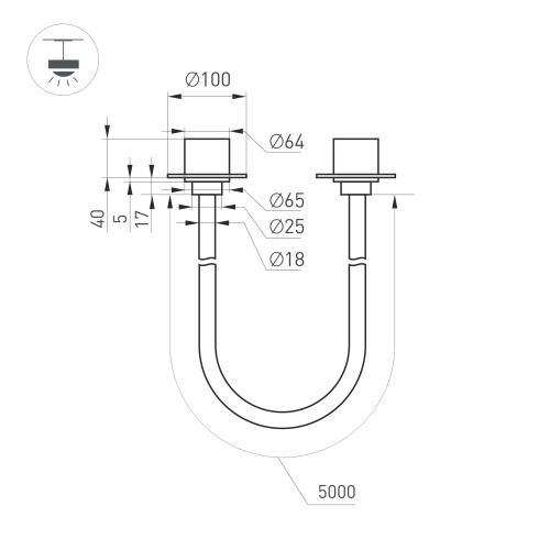 Светильник SP-TROPIC-BUILT-TRIMLESS-R18-L5000-58W Day4000 (BK, 360 deg, 230V) (Arlight, IP20 Пластик, 3 года)