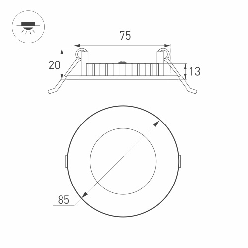 Светильник DL-85M-4W Warm White (Arlight, IP40 Металл, 3 года)