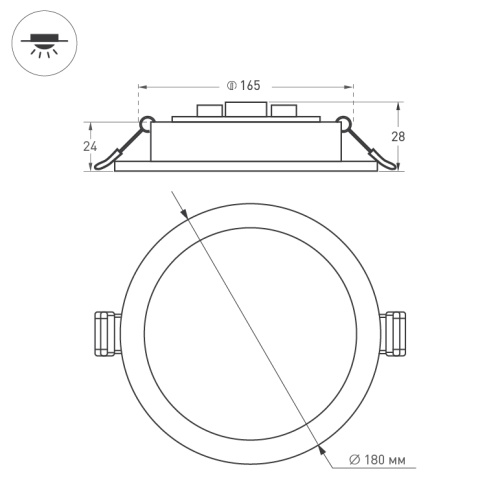 Светильник DL-BL180-18W Day White (Arlight, IP40 Металл, 3 года)