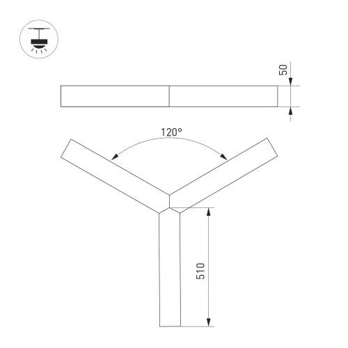 Светильник SP-RAYS-3-HANG-5050-510-34W Day4000 (RAL9005, 120 deg, 230V) IP33 1415lm (Arlight, Металл)
