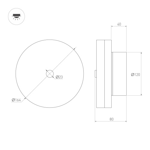 Светильник SP-MENTA-WALL-R165-12W Warm2700 (BK, 130 deg, 230V) (Arlight, IP20 Мрамор, 5 лет)