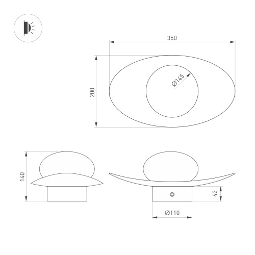 Светильник SP-PERLEN-WALL-L350-6W Warm3200-MIX (BK, 150 deg, 230V, TOUCH-DIM) (Arlight, IP20 Металл, 5 лет)