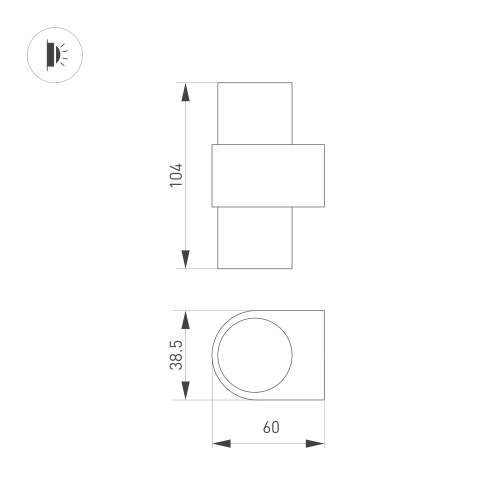 Светильник SP-SPICY-WALL-MINI-TWIN-S104x39-2x3W Warm3000 (GD, 40 deg, 230V) (Arlight, IP20 Металл, 3 года)