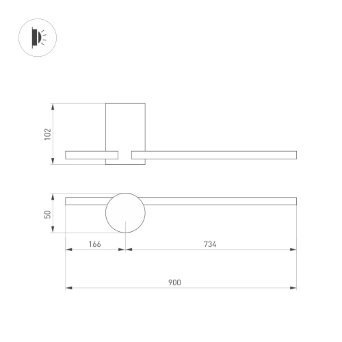 Светильник SP-VINCI-S900x55-10W Warm3000 (WH, 110 deg, 230V) (Arlight, IP20 Металл, 3 года)