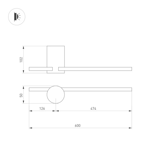 Светильник SP-VINCI-S600x55-7W Day4000 (BK, 110 deg, 230V) (Arlight, IP20 Металл, 3 года)