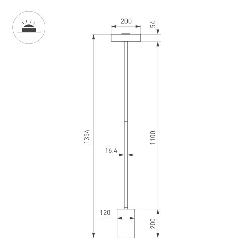 Светильник SP-SAMSARA-FLOOR-16W Warm3000 (WH, 110 deg, 230V) (Arlight, IP20 Металл, 3 года)