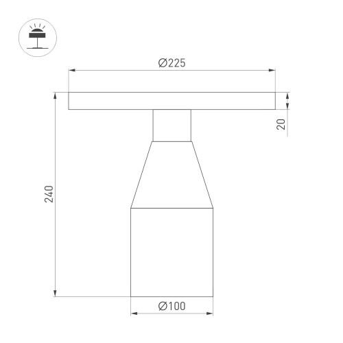 Светильник SP-CROOD-TAB-R22.5x24-7W Warm3200-MIX (SG-GN, 140 deg, 230V) (Arlight, IP20 Мрамор, 5 лет)
