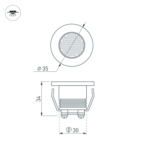 Светодиодный светильник LTM-R35WH 1W White 30deg (Arlight, IP40 Металл, 3 года)