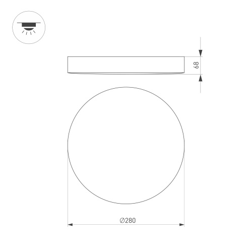 Светильник SP-FLOWER-R280-15W Day4000-MIX (BK, 110 deg, 230V, MOTION) (Arlight, IP54 Пластик, 3 года)