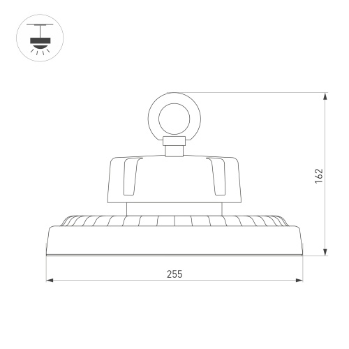 Светильник SP-ERCON-R255-100W White5000 (BK, 60 deg, 230V) (Arlight, IP65 Металл, 5 лет)
