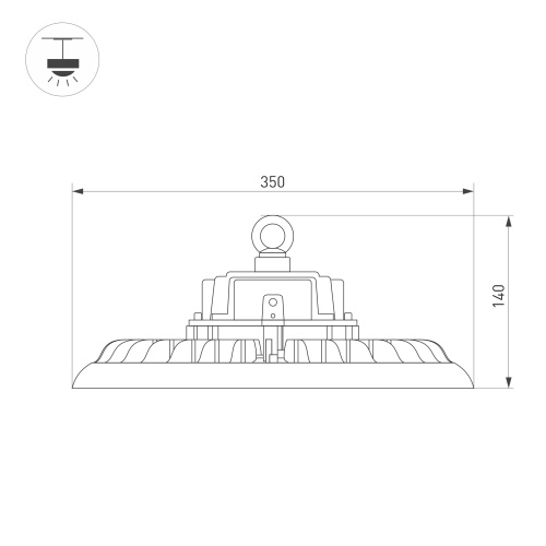 Светильник SP-ARIVA-MOTION-R350-200W White5000 (BK, 90 deg, 230V) (Arlight, IP65 Металл, 5 лет)