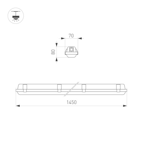 Светильник ALT-DALLAS-L1550-50W Day4000-MIX (WH, 120 deg, 230V) (Arlight, IP66 Пластик, 5 лет)