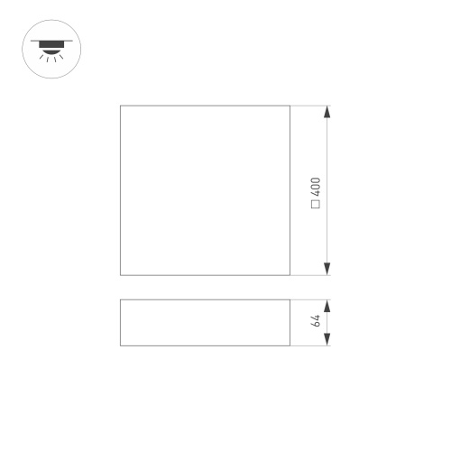 Светильник IM-QUADRO-EMERGENCY-3H-S400x400-44W Warm3000 (WH, 120 deg, 230V) (Arlight, IP40 Металл, 2 года)