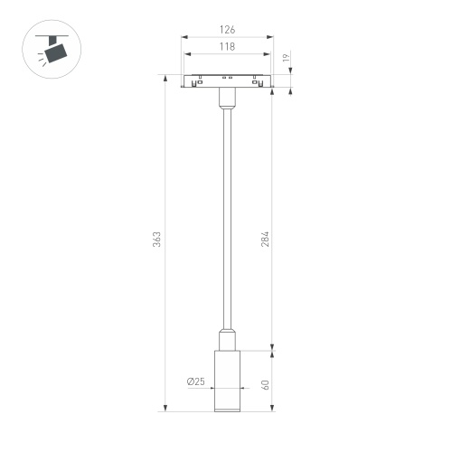 Светильник MAG-ORIENT-SPOT-FLEX-R25-3W Day4000 (BK, 24 deg, 48V) (Arlight, IP20 Металл, 5 лет)
