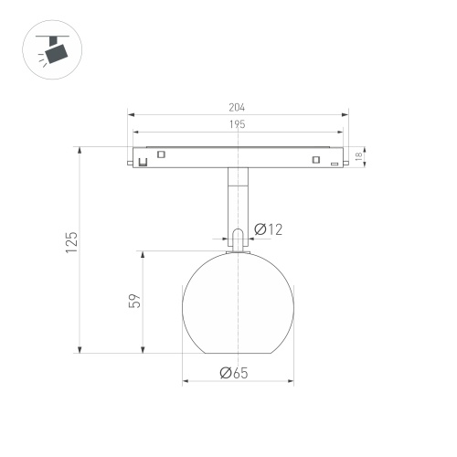 Светильник MAG-ORIENT-ORB-R60-10W Warm3000 (BK, 35 deg, 48V) (Arlight, IP20 Металл, 5 лет)