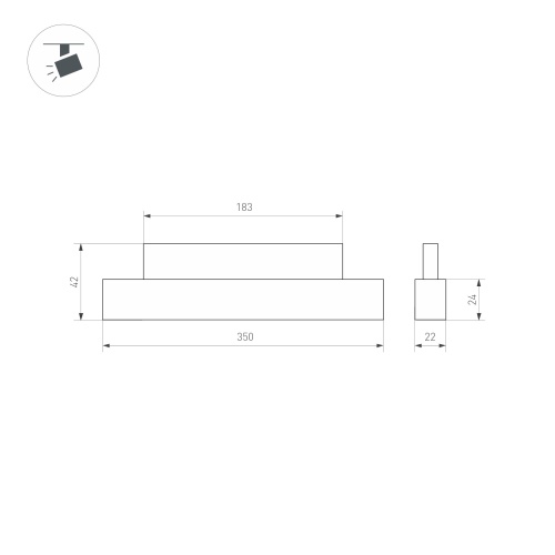 Светильник MAG-ORIENT-FLAT-L350-12W Warm3000 (BK, 100 deg, 48V) (Arlight, IP20 Металл, 5 лет)