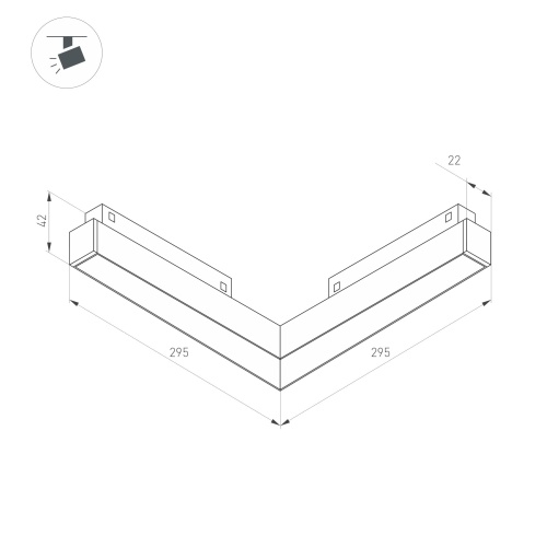 Светильник MAG-ORIENT-FLAT-ANGLE-L295-18W Warm2700 (BK, 100 deg, 48V) (Arlight, IP20 Металл, 5 лет)