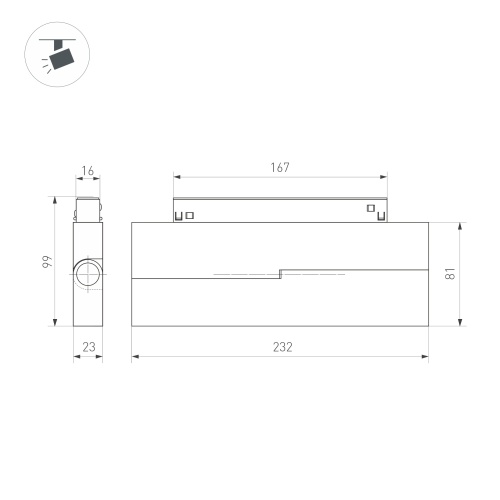 Светильник MAG-ORIENT-FLAT-FOLD-S230-12W Warm3000 (BK, 80 deg, 48V) (Arlight, IP20 Металл, 5 лет)