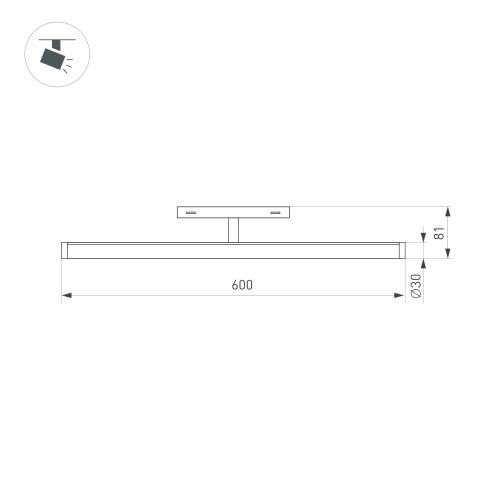 Светильник MAG-ORIENT-TUBE-TURN-L600-20W Day4000 (BK, 180 deg, 48V) (Arlight, IP20 Металл, 5 лет)