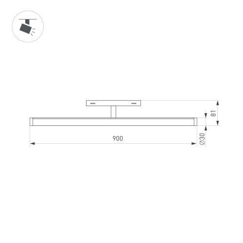 Светильник MAG-ORIENT-TUBE-TURN-L900-30W Warm3000 (BK, 180 deg, 48V) (Arlight, IP20 Металл, 5 лет)