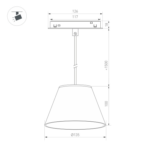 Светильник MAG-ORIENT-OLLAS-HANG-5W Day4000 (BK-GR, 80 deg, 48V) (Arlight, IP20 Гипс, 3 года)