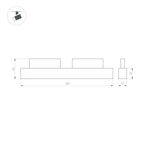 Светильник MAG-ORIENT-FLAT-L465-16W Warm2700 (WH, 100 deg, 48V) (Arlight, IP20 Металл, 5 лет)