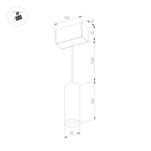 Светильник MAG-SPOT-HANG-25-R30-5W Day4000 (BK-GD, 45 deg, 24V) (Arlight, IP20 Металл, 5 лет)