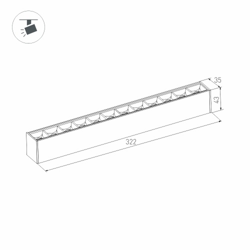 Светильник MAG-LASER-45-L320-12W Day4000 (BK, 15 deg, 24V, DALI) (Arlight, IP20 Металл, 5 лет)